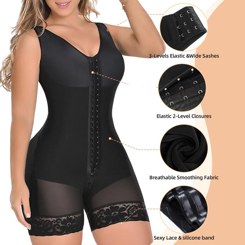 Colombian Fajas Shapewear for Women – Full Body Tummy Control Shaper with Butt Lifter and Zipper Crotch