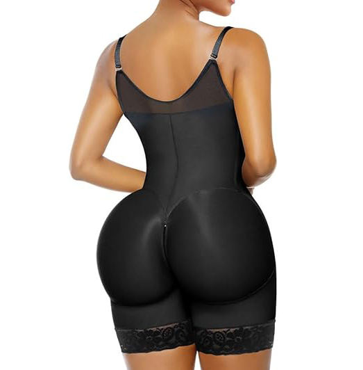 Women’s Fajas Colombians shapewear Tummy Control Butt Lifter Shaper with Zipper Crotch detachable shoulder strap