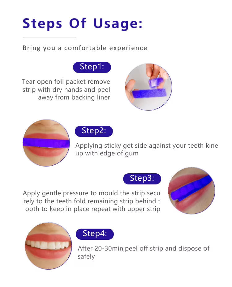 V34 Purple Teeth Whitening Strips – Advanced Color Correction for Brighter Smile in 30 Minutes | Instantly Neutralize Yellow Stains