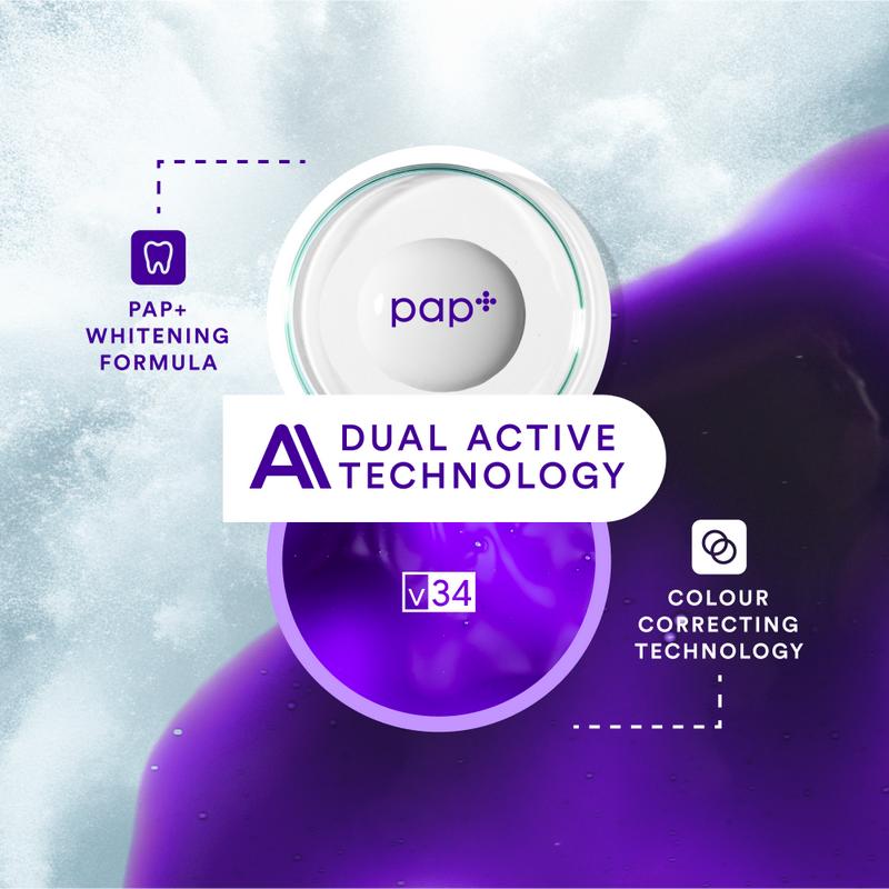 V34 Purple Teeth Whitening Strips – Advanced Color Correction for Brighter Smile in 30 Minutes | Instantly Neutralize Yellow Stains