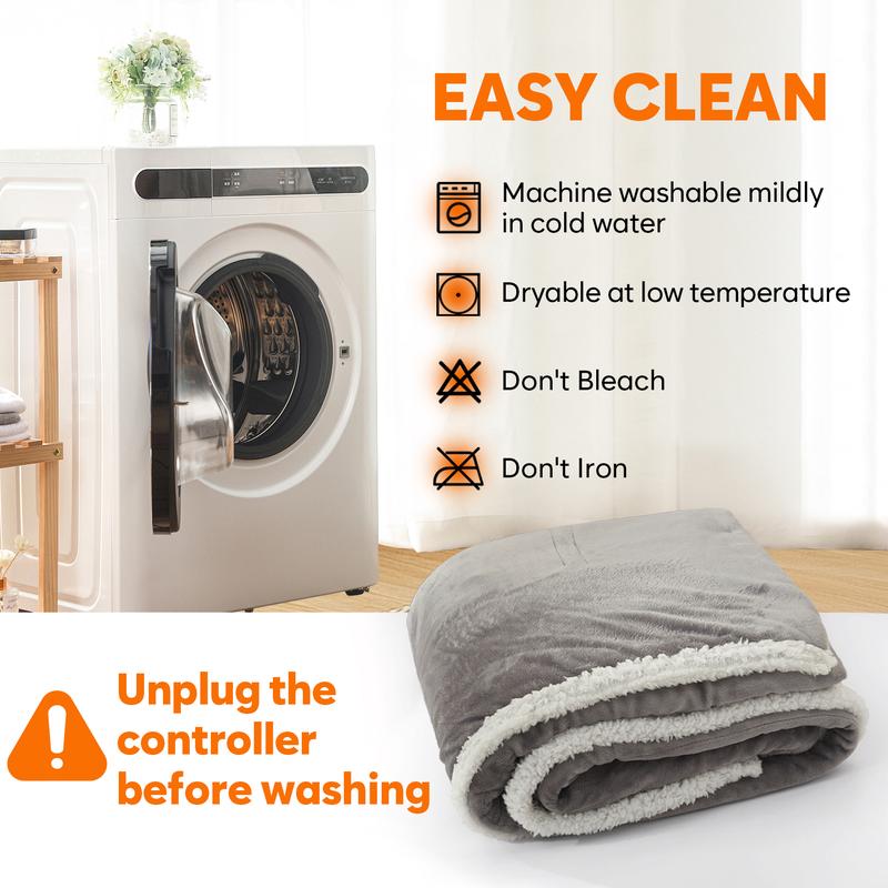 Ultra-Soft Wearable Heated Blanket – Sleeves, Hood & Foot Pockets | Adjustable Heat & Auto-Off