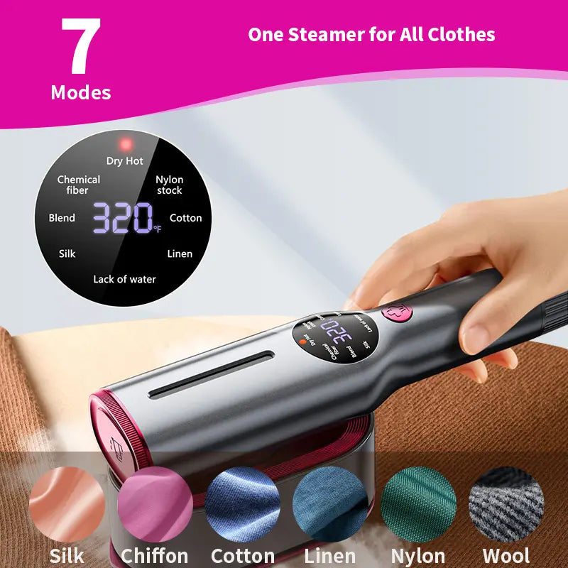 Premium 7-Mode Garment Steamer with LCD Display – Portable Travel Clothes Steamer & Iron (Now 50% OFF)