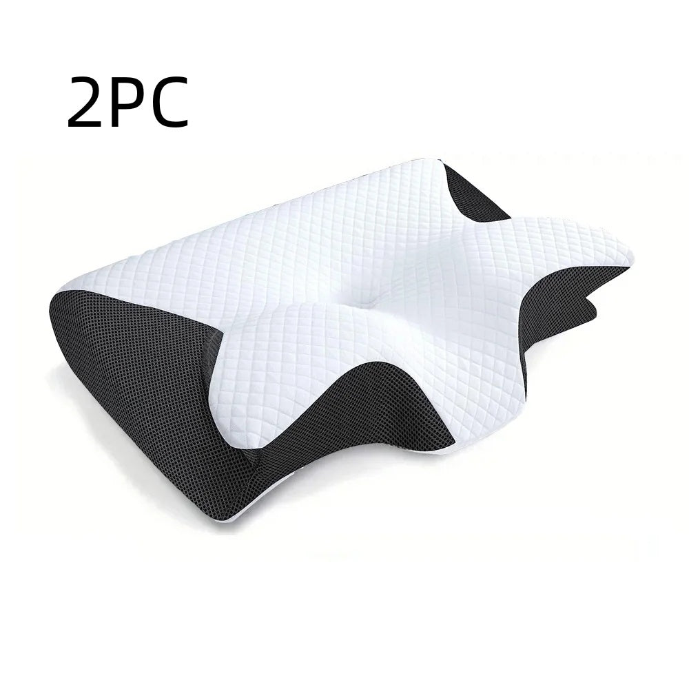 Memory Foam Cervical Pillow, 2 In 1 Ergonomic Contour Orthopedic Pillow For Neck Pain