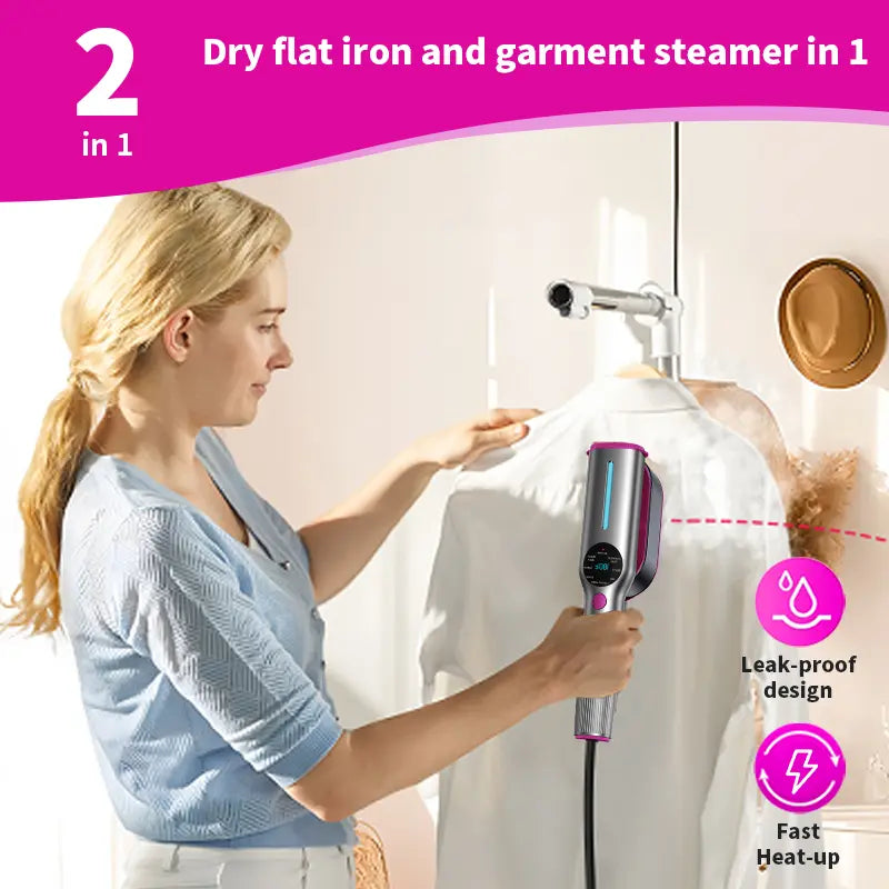 Premium 7-Mode Garment Steamer with LCD Display – Portable Travel Clothes Steamer & Iron (Now 50% OFF)