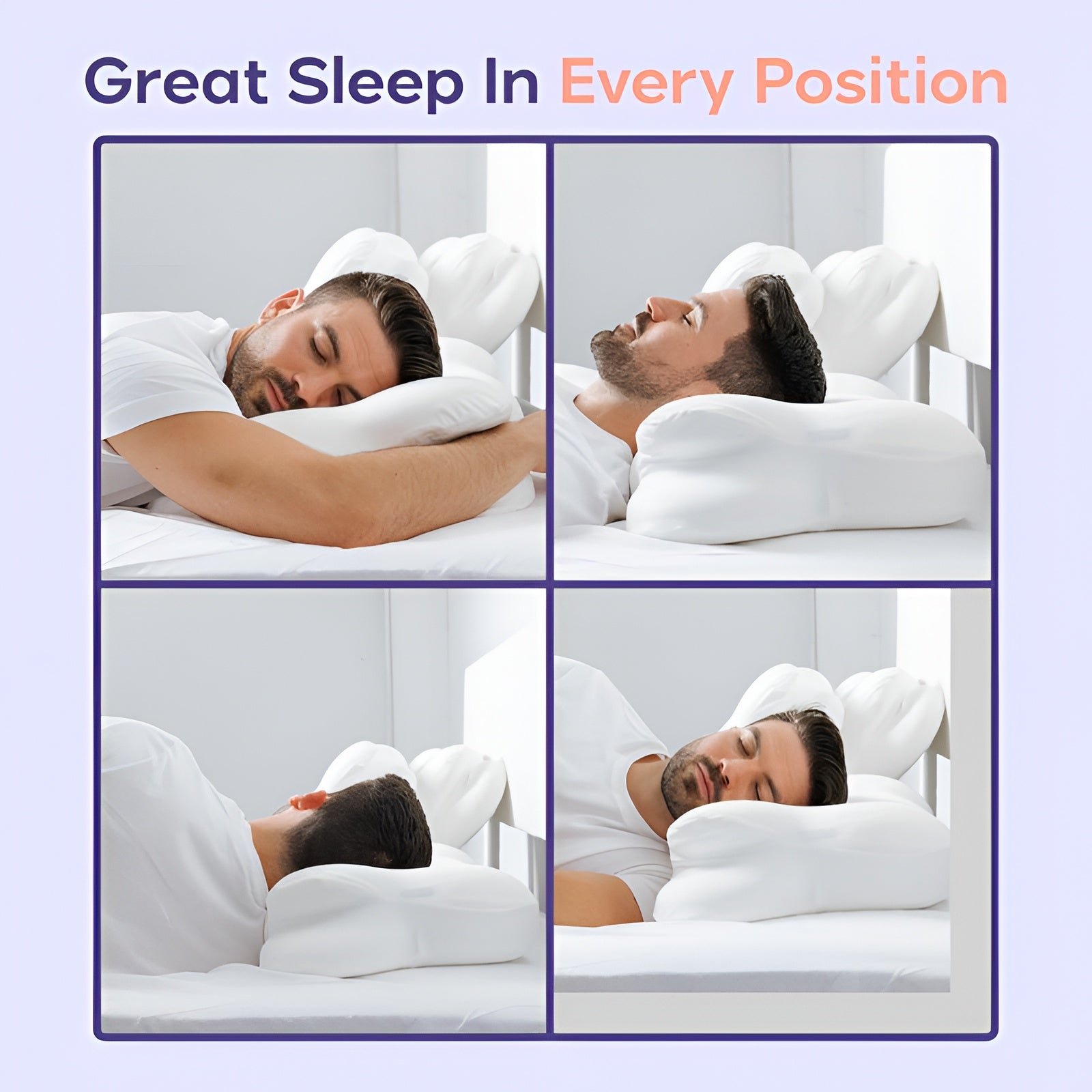 CloudAlign™ Ergonomic Cervical Pillow – Dual Height Memory Foam for Neck Pain Relief & Deep Sleep